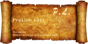 Prelich Lili névjegykártya